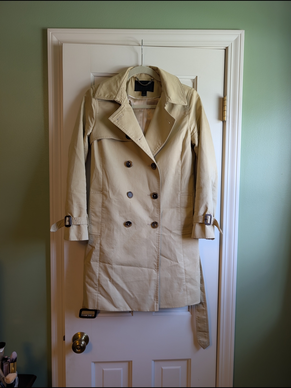J Crew Collection Size 2 Classic Women's Beige Trench Coat - Double-Breasted